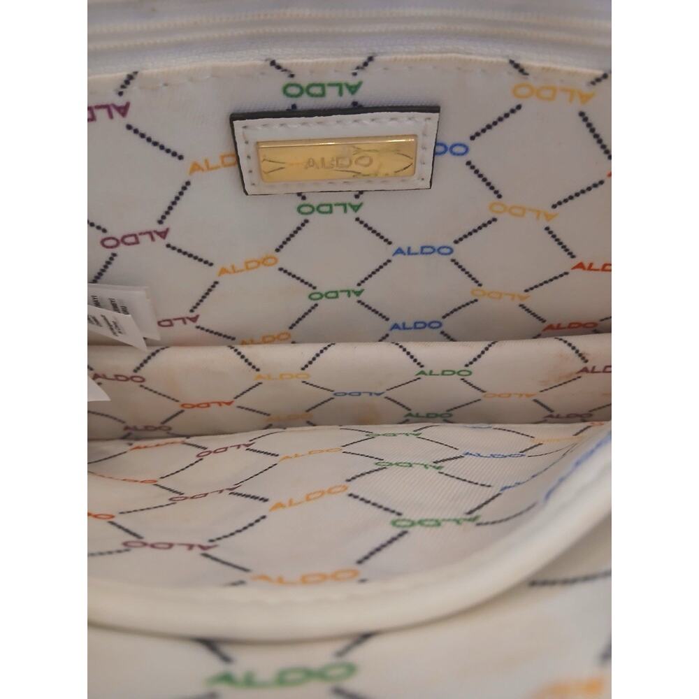 ALDO Rainbow Crossbody Bag White Gold Chain Shine Smile Love Purse - Picture 8 of 11